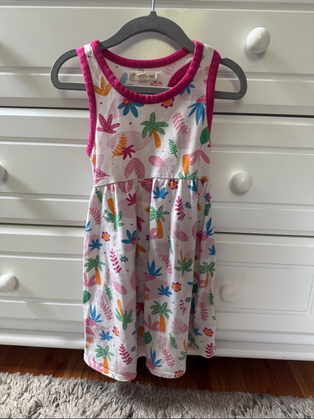 Tucker + Tate Tropical Print Dress - Pink Trim